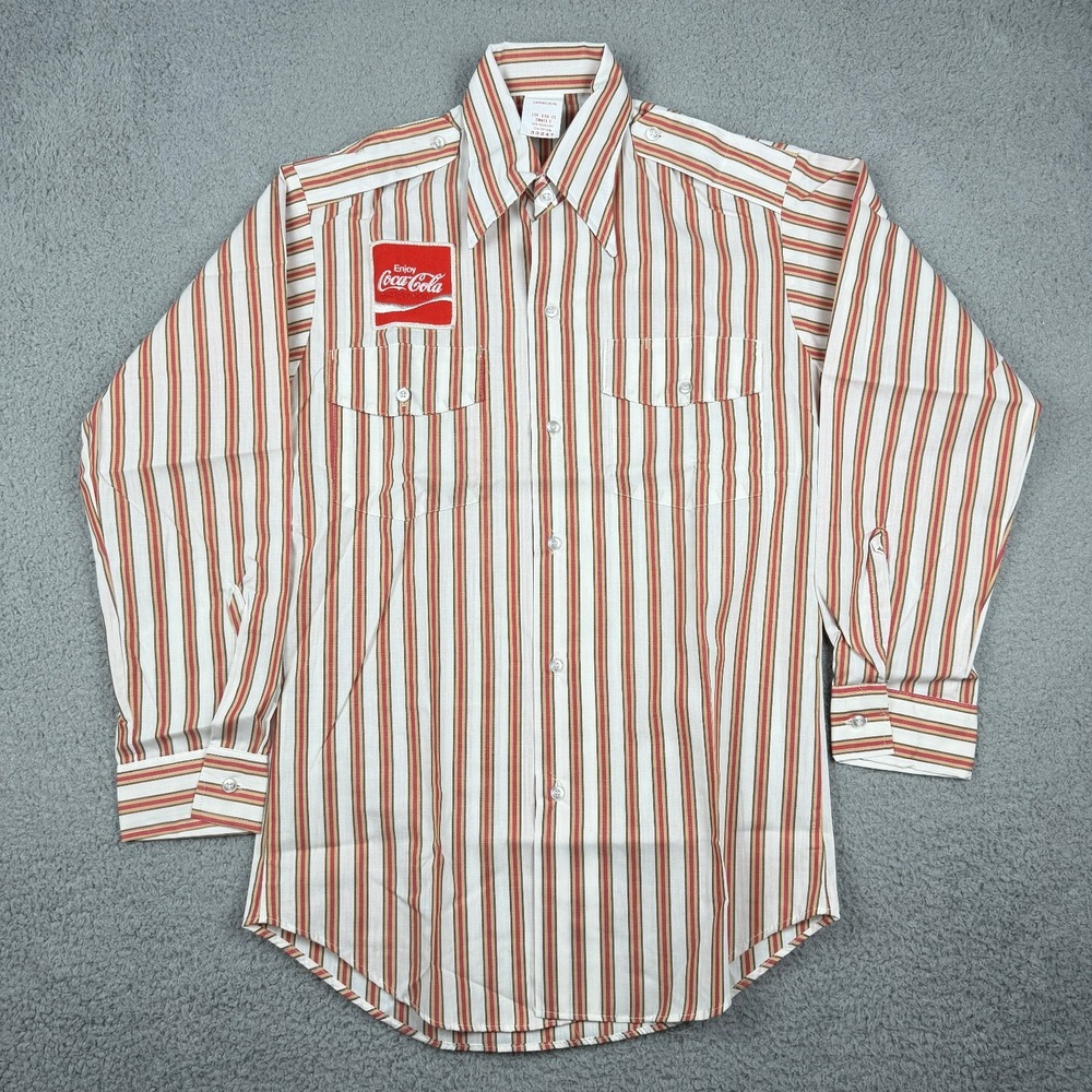 Vintage Coca-Cola Employee Uniform Work Shirt Size Small Omniform
